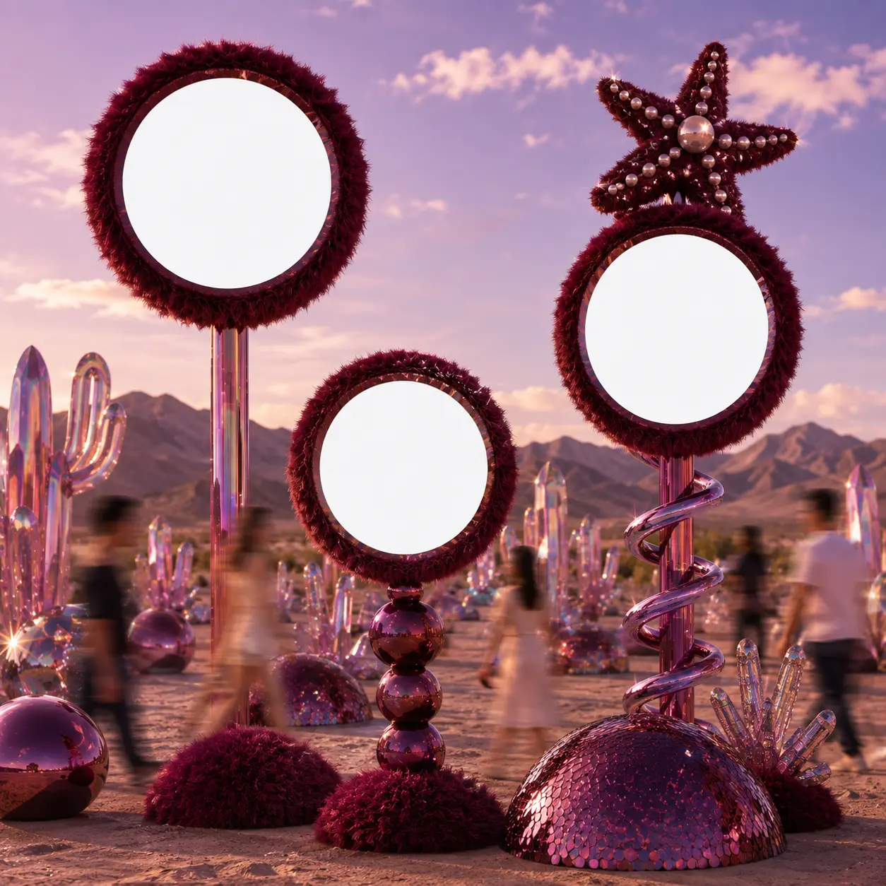 Burgundy Desert Mirrors — Luxury frame