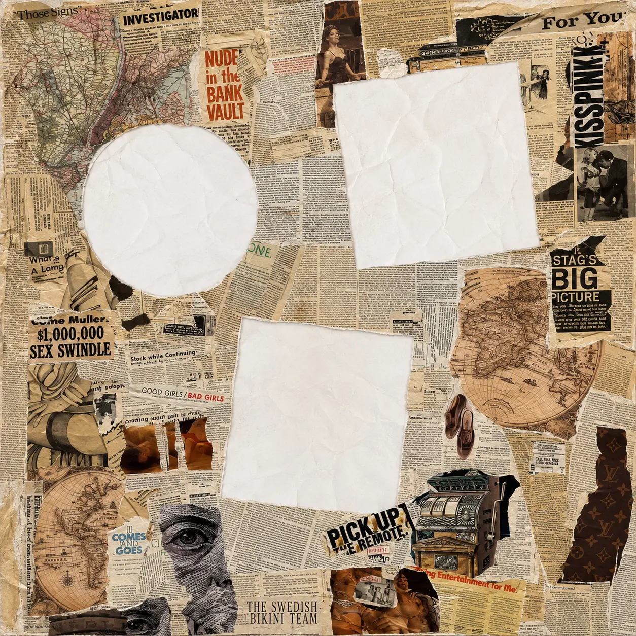 Vintage Press Collage — Editorial frame